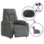 vidaXL Fauteuil inclinable électrique Gris foncé Tissu