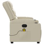 vidaXL Fauteuil de massage inclinable crème similicuir