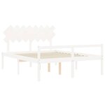 vidaXL Lit pour personne âgée sans matelas blanc 160x200cm bois massif