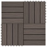 vidaXL Carreau de terrasse en relief 11 Pièces WPC 30x30 cm 1 m² Marron