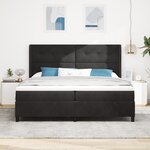 Lit box spring vidaXL avec matelas Noir 200x200 cm en Velours