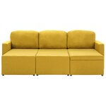 vidaXL Canapé-lit modulaire 3 places Jaune Tissu