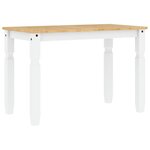 vidaXL Table à manger Corona blanc 112x60x75 cm bois massif de pin