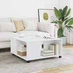 vidaXL Table basse blanc 80x80x40 cm bois d'ingénierie