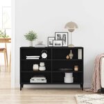vidaXL Buffet Noir 103.5 x 35 x 70 cm Bois d'ingénierie