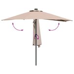 vidaXL Parasol de jardin Taupe 294 x 150 x 224 cm tissu
