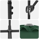 vidaXL Parasol cantilever de jardin Vert 372 x 198 x 243 cm