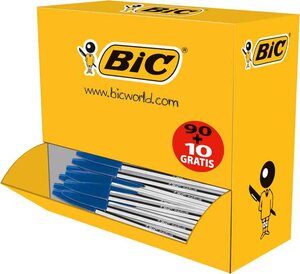 VALUE PACK 100 Stylo à bille Cristal Medium Bleu BIC