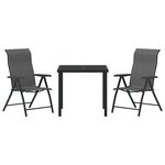 vidaXL Ensemble de salle à manger pour jardin 3 Pièces Gris Poly rotin