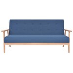 vidaXL Canapé à 3 places Tissu Bleu