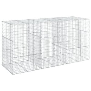 vidaXL Panier gabion avec couvercle 300x100x150 cm fer galvanisé