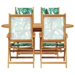 vidaXL Ensemble de salle à manger pour jardin 5 Pièces Motif de feuille