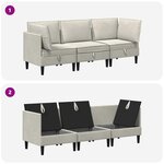 vidaXL Ensemble de meubles pour le salon 3 Pièces Crème Velours