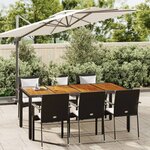 vidaXL Ensemble à manger de jardin coussins 7Pièces Noir Résine tressée