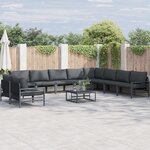 vidaXL Ensemble de canapé de jardin 11 Pièces Anthracite Acier