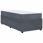 vidaXL Cadre de lit avec matelas Gris foncé 90 x 190 cm Velours