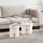 vidaXL Table basse 2 Pièces Blanc 39 5 x 39 5 x 30 cm Bois de pin massif
