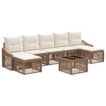 vidaXL Ensemble de canapé de jardin 8 Pièces Beige polyrotin