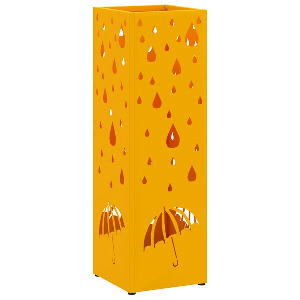 vidaXL Porte-parapluies Jaune moutarde Métal Compact Décoratif