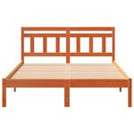 vidaXL Cadre de lit avec tête de lit Marron Bois massif en pin