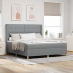 vidaXL Lit à ressorts avec bandes LED Gris clair 180 x 200 cm tissu