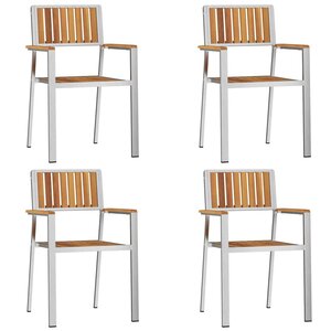 vidaXL Chaise de jardin 4 Pièces Marron Bois d'acacia massif
