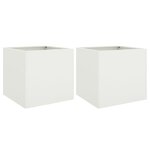 vidaXL Jardinières 2 Pièces blanc 42x40x39 cm acier