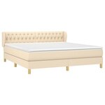 vidaXL Sommier à lattes de lit avec matelas Crème 180x200 cm Tissu