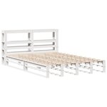 vidaXL Cadre de lit sans matelas blanc 140x190 cm bois de pin massif