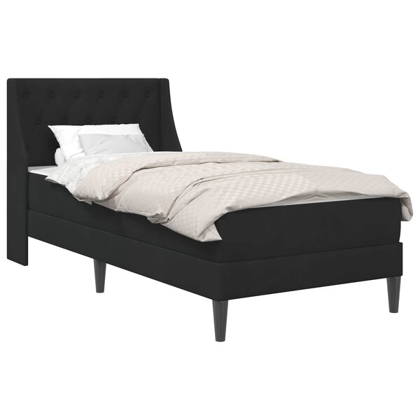vidaXL Cadre de lit avec matelas Noir 100 x 200 cm Velours