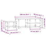 vidaXL Tables basses gigognes 2 Pièces noir bois d'ingénierie