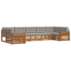 vidaXL Ensemble de canapés d'extérieur 7 pc Gris Naturel et Clair