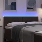 vidaXL Tête de lit LED avec bandes LED Marron foncé 160 cm tissu