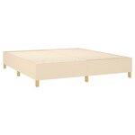 vidaXL Sommier à lattes de lit et matelas et LED Crème 160x200cm Tissu