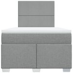 vidaXL Sommier à lattes de lit et matelas gris clair 120x190 cm tissu