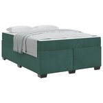 vidaXL Cadre de lit avec matelas Vert foncé 140 x 200 cm tissu