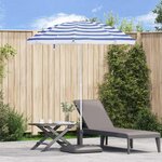vidaXL Parasol de jardin polyester 170T Bleu et Blanc