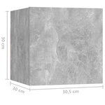 vidaXL Table de chevet Gris béton 30 5x30x30 cm Bois d'ingénierie