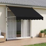 vidaXL Auvent rétractable manuel Noir 150 cm