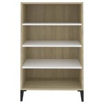 vidaXL Buffet Blanc et chêne sonoma 57x35x90 cm Aggloméré