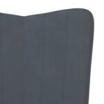 vidaXL Chaise de relaxation avec repose-pied Gris foncé Velours