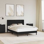 vidaXL Cadre de lit avec bandes LED Noir 160 x 200 cm Simili cuir