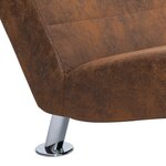 vidaXL Chaise longue avec oreiller marron Similicuir daim