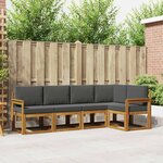 vidaXL Ensemble de canapés d'extérieur 5 pc Naturel et Anthracite