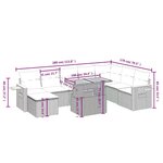 vidaXL Salon de jardin avec coussins 9 Pièces beige résine tressée