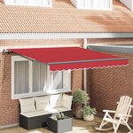 vidaXL Auvent Rétractable Rouge 300 x 250 cm Polyester et Acier