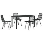 vidaXL Ensemble de salle à manger de jardin de 5 pièces en rotin noir