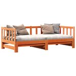 vidaXL Lit de jour escamotable sans matelas Marron cire 2x(90x190) cm