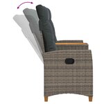 vidaXL Banc inclinable avec table 2 -Seater 126 x 65 x 112 cm