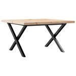 vidaXL Table basse cadre en X 60x60x40 5cm bois de pin massif et acier